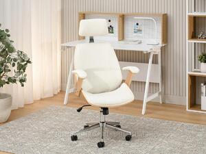 Sedia da ufficio EVALISA - rovere / crema / cromo