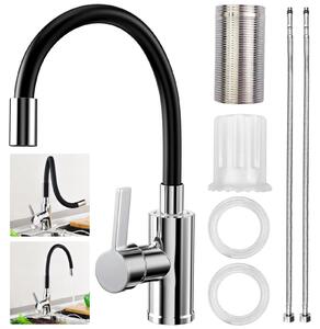 Rubinetto da cucina miscelatore - Con bocca flessibile - Bocca estraibile - Cromato