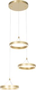Lampada a sospensione rotonda in ottone con LED, 3 livelli di intensità regolabili, 3 luci - Lyani