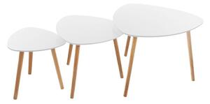 Set di 3 tavolini pieghevoli "mileo" bianchi (34 x 46 x 60 cm) - Atmosphera créateur d'intérieur