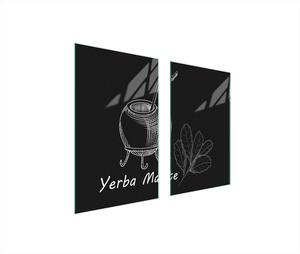 Piastre copri fornelli 2 pezzi 75x52 Copri piano cottura in Vetroceramica tagliere in vetro Yerba Black
