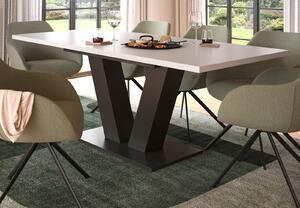 Tavolo da pranzo "Home-X" in bianco e grigio Tavolo da sala da pranzo, allungabile 150 - 190 cm