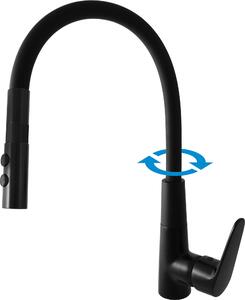 RAV Slezák AMUR Miscelatore per lavello con braccio flessibile Colore: nero opaco, Attacco: 3/8''