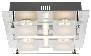 Lampada da soffitto a LED, cromo, vetro, L 24 cm