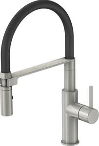 Miscelatore per lavello a leva Miscelatore per lavello con braccio flessibile Miscelatore per lavello con doccia Lenz NALU nichel 46070422