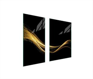 Piastre copri fornelli 2 pezzi 75x52 Copri piano cottura in Vetroceramica tagliere in vetro Golden Black