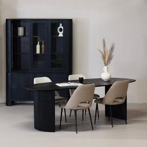 Tavolo da pranzo ovale - Nero - Legno di mango - 200 cm - Tavolo da pranzo Feline - Giga Meubel
