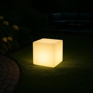 MeLiTec Solar light - Lampada solare da giardino a LED con cambio di colore - Illuminazione per giardino balcone terrazza - Lunghezza 30 cm - Plastica - Cubo - LK04-6