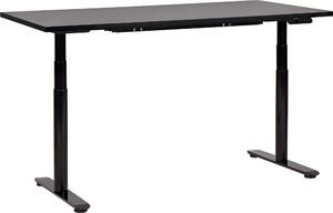 BELIANI Scrivania regolabile in altezza piano nero struttura in acciaio nero 160 x 72 cm regolazione elettrica in altezza ufficio moderno