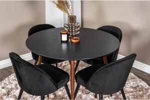 Tavolo da pranzo BOURGH PLAZA Ø100x75cm - tavolo da pranzo rotondo in nero/noce