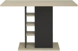 Tavolo da pranzo rettangolare con contenitore a 1 anta – finitura rovere e nero – 120 x 80 x altezza 75 cm