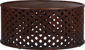 WOMO-DESIGN tavolino Sanaa Ø 100x45cm rotondo, marrone, unico, fatto a mano in legno massiccio di mango, look moderno in legno, design vintage, tavolino da divano