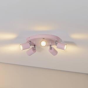 Luminex Faretto da soffitto Fun, rosa, Ø 30 cm, regolabile, GU10