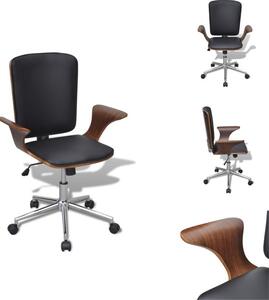 VidaXL Sedia da ufficio girevole in legno curvo con rivestimento in Pelle finta - Sedie da ufficio