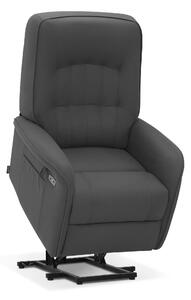 M MCombo Poltrona TV con ausilio stand-up elettrica a 2 motori, con massaggio e riscaldamento, con funzione reclinabile, fino a 160°, cuscino di seduta in schiuma integrale 7584