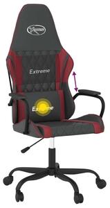 VidaXL Sedia da gioco con funzione massaggio in ecopelle nera e rosso vino