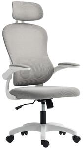 HOMCOM Sedia da ufficio Sedia da scrivania ergonomica con braccioli ribaltabili