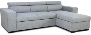 DIVANO VICOMTE, modello Recamiere, con funzione letto e spazio contenitivo, colore grigio, 3-4 posti, dimensioni 237x167 cm