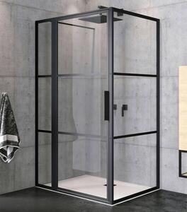 Riho Grid cabina doccia XL 110x100x200cm vetro trasparente/nero opaco