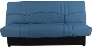 DIVANO CONFORTEAM PIXIE, 3 posti, modello clic-clac, colore blu "anatra", rivestito in poliestere, dimensioni 190x90x92 cm, con materasso di 13 cm (adatto per ospiti), 2 reti indipendenti, vano contenitore, senza braccioli