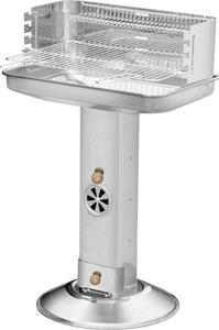 Barbecue a colonna in acciaio inossidabile Family Star Kynast, barbecue a carbonella, altezza 90 cm, forma angolare