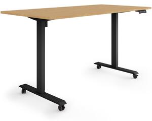 ESMART Germany ETX-121BBA 160x80cm Decorazione in bambù Scrivania ergonomica con seduta in piedi su ruote Regolabile elettricamente in altezza in modo continuo 78,5-128,5cm 3 x porta di ricarica USB con memoria Promemoria attività
