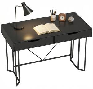 Scrivania per computer HOMCOM con 2 cassetti, 120x60x77 cm, nera