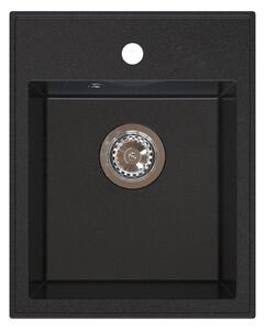 Lavello in granito Lavello da cucina 40x50 - Nero Lavello da incasso - per mobile da 45cm