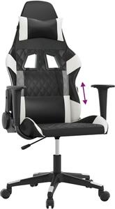 Sedia da Gaming Nero e Bianco in Pelle finta
