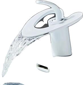 Rubinetto per lavabo, da incasso, design contemporaneo, bianco