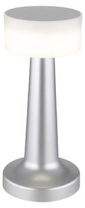 Lampada da tavolo a LED, touch dimmer, USB, nichel opaco, H 21,5 cm