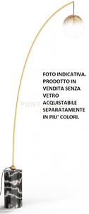 Eva-p lampada da terra in metallo color ottone spazzolato e effetto