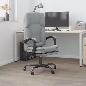 The Living Store Sedia da ufficio con funzione massaggio Tessuto grigio chiaro
