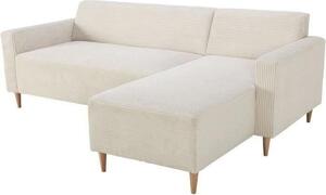 Divano angolare modulare CASAPY BOB, 3 posti, reversibile, rivestito in velluto, colore beige, dimensioni 197 x 138 x 65 cm