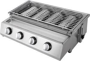 Barbecue a gas senza fumo, regolabile in altezza, riscaldamento rapido, Barbecue a gas senza fumo