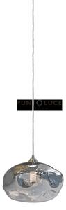Fenice-f lampadario a sospensione in vetro 1 luce colore fumè aggan