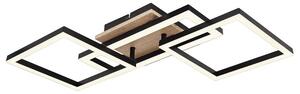 Lampada da soffitto a LED, regolabile, con finitura effetto legno, colore nero, lunghezza 70 cm