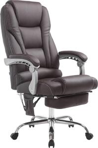 Sedia da ufficio con massaggio - Sedia ergonomica, relax, costruzione in pelle di alta qualità | Colore: Marrone