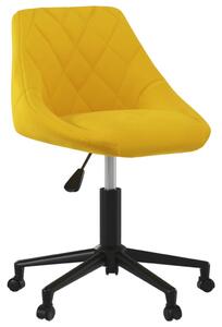 VidaXL Sedia da ufficio girevole in velluto giallo senape