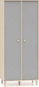FURNLUX Armadio per bambini Mevel Grigio e Beige 80cm / Colore principale: Grigio / Dimensioni: 80 x 190 x 51 cm