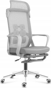 MARK ADLER Manager 3.6 | Sedia ergonomica da ufficio Sedia girevole | Poggiatesta rimovibile come supporto lombare | Portata 130 kg | Poggiapiedi | Tessuto | Grigio