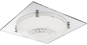 Lampada da soffitto a LED, con cristalli, finitura cromata, vetro trasparente, diametro 31,5 cm