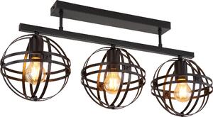 Globo Lighting plafoniera in metallo nero opaco, 3x E27