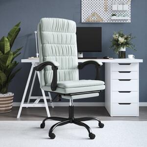 Sedia da ufficio The Living Store con funzione reclinabile in velluto grigio chiaro