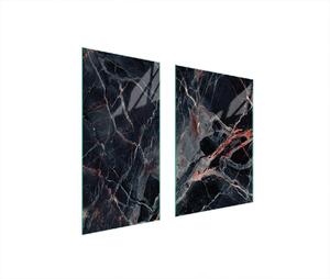 Piastre copri fornelli 2 pezzi 75x52 Copri piano cottura in Vetroceramica tagliere in vetro marmo nero