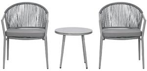 Set da bistrot in rattan Outsunny, set da giardino con 2 poltrone e tavolino