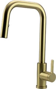 Pure.Sink Elite Steel Crystal-S miscelatore da cucina PVD oro spazzolato con bocca estraibile PS8050-60