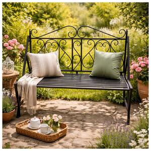 Panca da giardino Solea, in ferro, colore nero