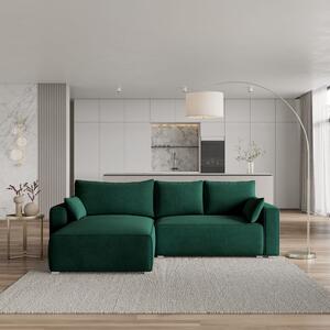Divano angolare Masseno FORIL con funzione letto a L, divano con box letto, divano da salotto, divano, divano, divano letto, set di divani - verde, MONOLITH 37