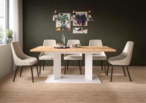 Xonox.home Tavolo da pranzo Gustav bianco/ finitura rovere Artisan L/A/P: 220x76x100 cm